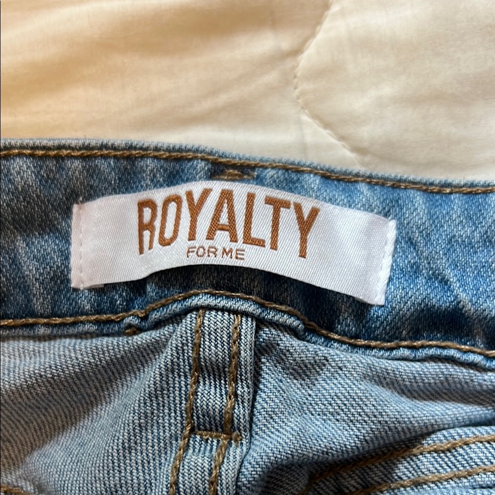 Royalty For Me Blue Jean Shorts Classic Design - Picture 2 of 5